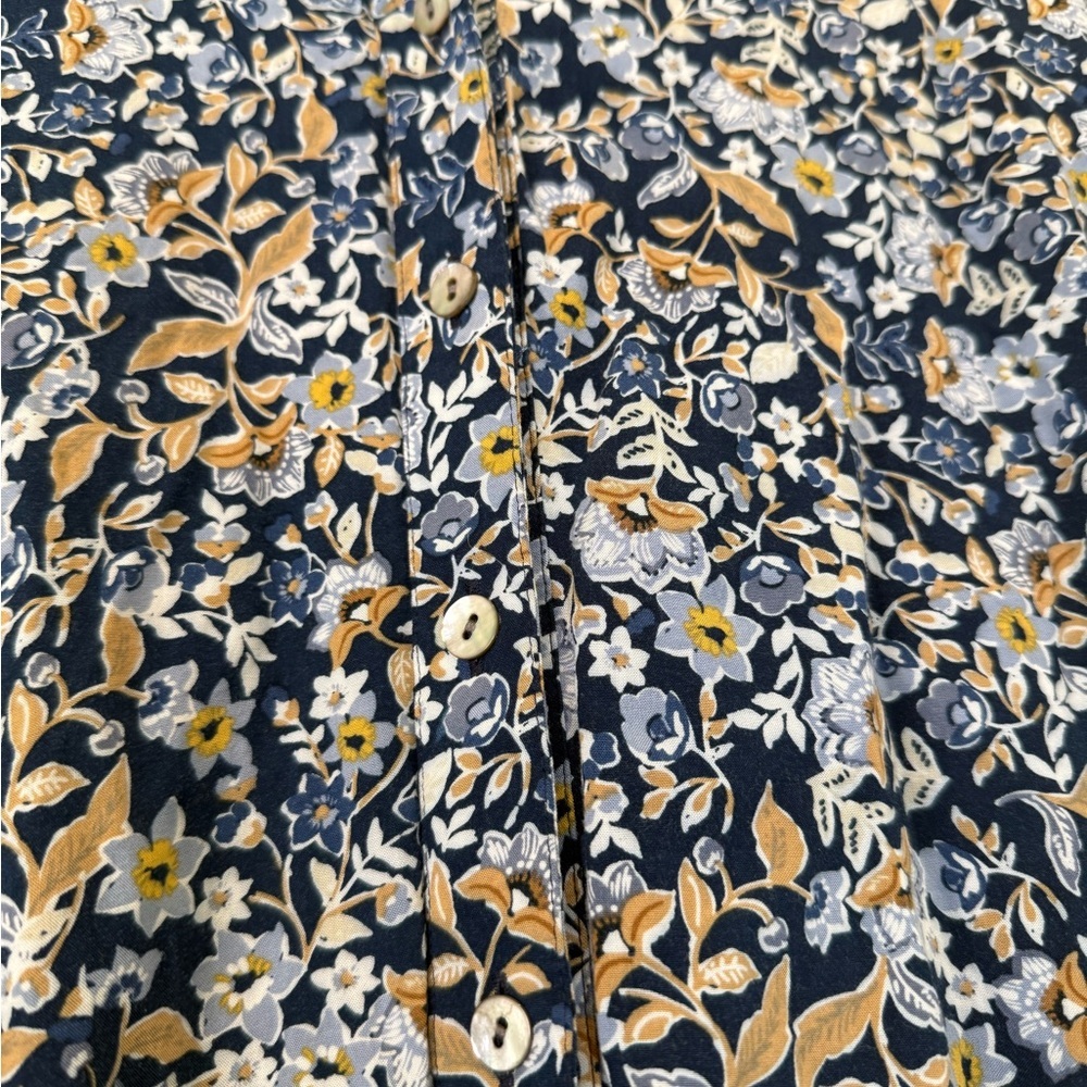 J. Jill Blue and Tan Floral Midi Dress - Picture 2 of 7